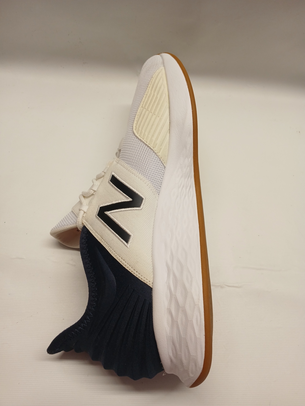 New Balance Men’s White & Navy Athletic Sneaker - Picture 8 of 15